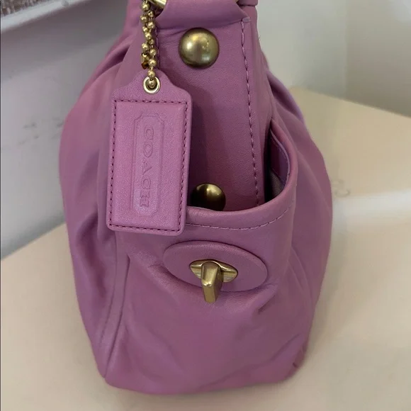 COACH Parker Hobo Bag Calf 13412 Coach Purple bag never used - Picture 5 of 9